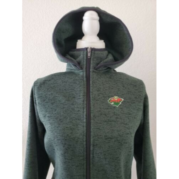 NHL Minnesota Wild Women's Size Medium Full Zip Fleecy Green Jacket w/Ho… - Picture 6 of 7